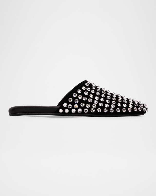 Shiloh Crystal Leather Slipper Mules